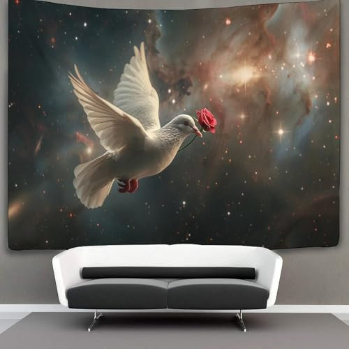 CTAMM Microfaser Flauschiger Wandteppich Mit Galaxy Wandbespannung Oder Deckenbespannung Wandtuch (150cmx200cm,Taube)