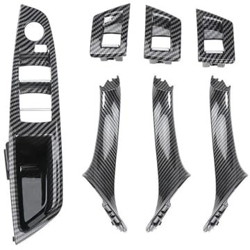 WEFOLEN Innentürgriffe Für B&MW F10 F11 5er 520 523 525 528 530 535i 2010-2017 LHD Autoinnenausstattung Armlehnenverkleidung Türgriffsatz Innen Türgriff