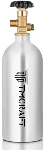 TMCRAFT Tanque de CO2 de 2.5 libras, cilindro de aleación de aluminio de alta resistencia con válvula CGA-320, cilindro aprobado por DOT para kit Kegerator y dispensación de cerveza de barril