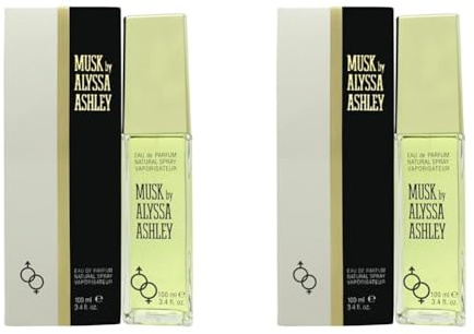 Alyssa Ashley - Musk Eau de Parfum Spray für Damen und Herren - 100 ml (Packung mit 2)