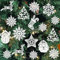 20 Stück Schneeflocken Weihnachten Deko, Weihnachtsbaumschmuck, Schneeflocken anhänger, Glitzer Papier Schneeflocken, Weihnachten Deko(Weiß)