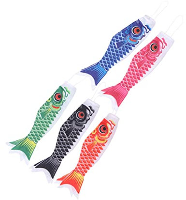 KITANDOVE 5stücke Teiliges Hängende Japanische Karpfenflaggen Dekorativer Windsack Für Garten Und Restaurant Witterungsbeständig Farbenfrohes Design Windrichtungserkennung
