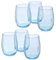 Queensway Home & Dining 6-Piece Coloured Glass Tumbler Set - Stylish, Durable Drinkware for Cocktails, Juices & Everyday Use - 380ml Light Blue Dishwasher Safe Glasses