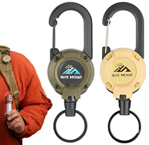 Strapazierfähiger einziehbarer Schlüsselanhänger, 2pcs Einziehbarer Schlüsselanhänger, Schlüsselband ausziehbar mit 60 cm Stahlkordel für ID Badge Holder, Schlüsselkarten,Kartenhalter