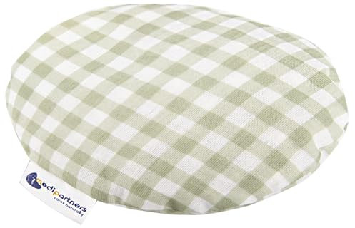 Medi Partners Coussin chauffant en noyaux de cerises pour bébé 180 g rond 15 cm 100% coton naturel chaleur + thérapie par le froid (Grille)