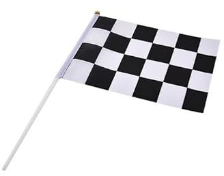 LP Divertissements Lot de 3 - Drapeau à Damier avec Baton 30x45cm