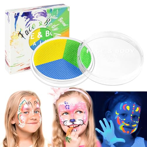 LOPHE Trucchi Neon, 3 Colori Pittura di Corpo Vernice Fluorescente, Non Tossico, UV Body Painting per Fluo Party, Halloween, Festa, Carnevale, 30g(Tipo B)