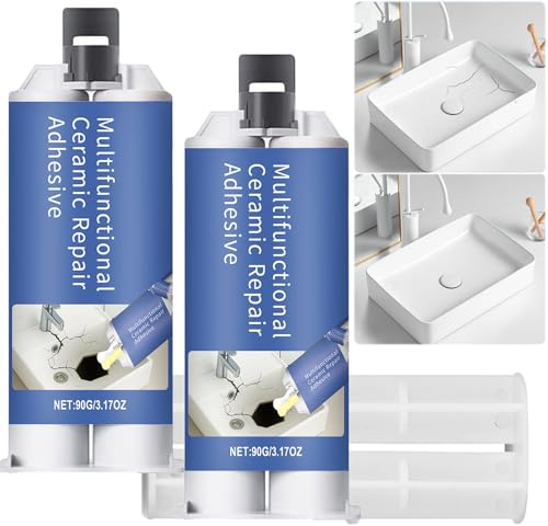 Multifunctional Ceramic Repair Adhesive Waterproof, High Temperature Resistant, Strong Adhesion No Smell After Cure, Natural-Drying Universal Glue for Porcelain, Pottery, DIY Crafts (2pcs)