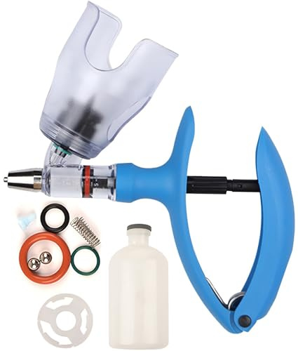 Geflügel-Injektionspistole, Viehspritze mit Flasche, Automatische Präzisionsspritze für Tiere, Wiederverwendbar(D-5ml)