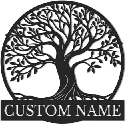 Personalized Tree of Life Metal Signs, Custom Welcome Family Tree of Life Name Sign,Custom Metal Sign, Family Name Sign, Metal Wall Art, Last Name Sign,Outdoor Wall Decor,Metal Wall Art (Style-7)
