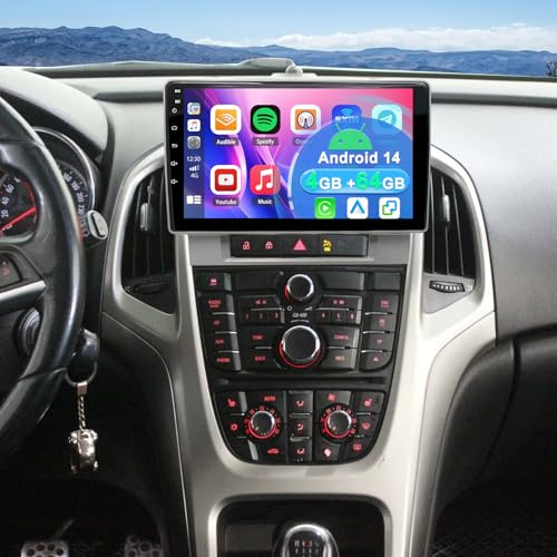 Android 14 Autoradio für Opel Astra J Buick Excelle 2010–2014 mit Carplay | 4+64G 9 Zoll Touchscreen Auto Stereo Display Player Radio GPS Navigation Head Unit mit Android Auto FM RDS SWC MirrorLink