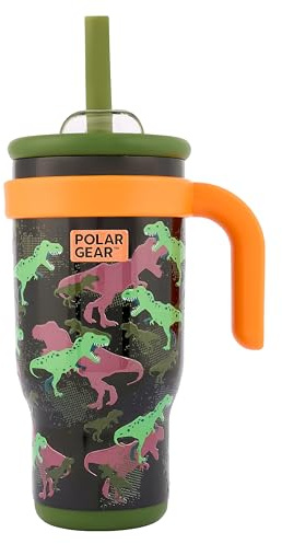 Polar Gear 520ml Travel Insulated Tumbler with Straw and Lid - Spill-Proof | Double-wall travel cup, spill-proof sliding lid, removable straw, car cupholder compatible made for beverages while on the go