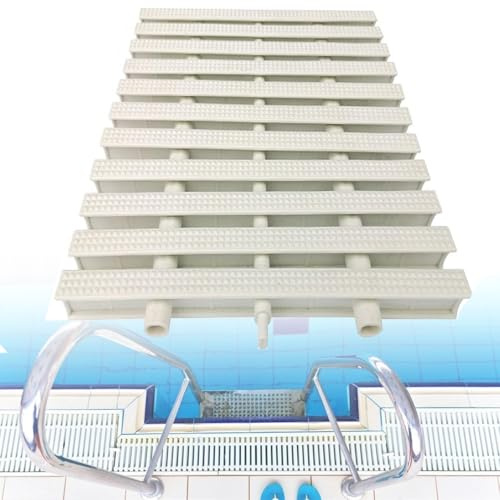FOELANNE Tapas para Rejillas Empalmadas, Rejilla de desbordamiento de Drenaje for Piscinas de ABS, Anchos 15-30 cm, Largo 100 cm, Paquete de 2-20 Unidades(18x100cm,2 PCS)