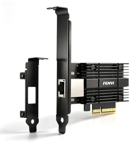 FENVI RTL8127 10G PCIe X4, 4 volte più veloce di 2,5 G, NAS/Server, Win | Compatibile con PCIe 3.0/4.0, compatibile con le versioni precedenti 5G/2.5G/1G/100Mbps, a basso profilo per ITX
