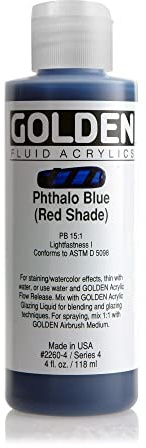 Golden 2260-4 4oz Liquid Acrylic Paint - Phthalo Blue Red Shade