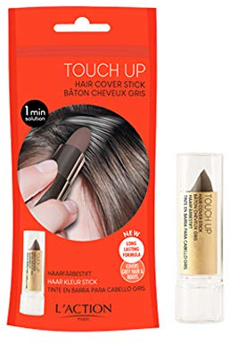 L'Action Paris Hair Cover Stick, Covers Grey and Discoloured Roots, Washes Out, Dark brown