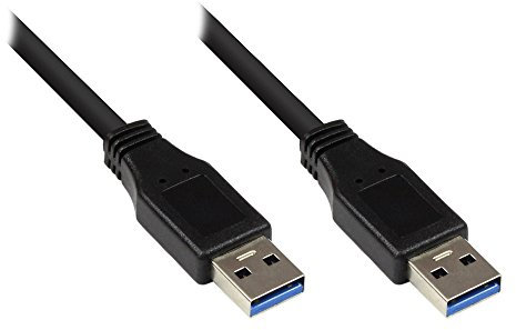 Anschlusskabel USB 3.0 Stecker A an Stecker A, schwarz, 0,5m, Good Connections®