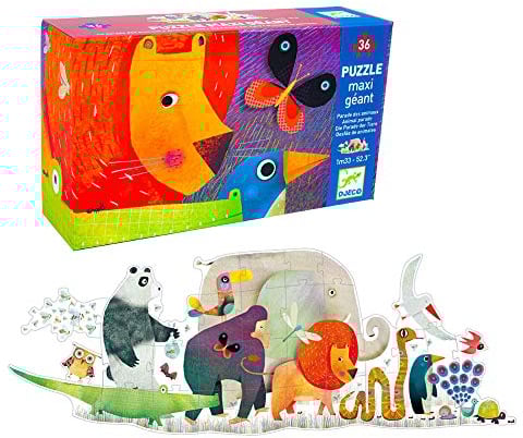 Djeco DJ07171 Riesenpuzzle „Die Parade der Tiere“