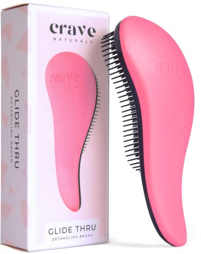 Crave Naturals Glide Thru Entwirrungsbürste für Kinder und Erwachsene. Haarburste für Natürliches, Gelocktes, Glattes, Nasses oder trockenes Haar. Die Perfekte föhnbürste, Haarbürste ohne ziepen-Rosa