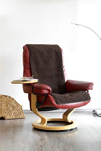 Schurwoll-Sessel- oder Sofaläufer, Braun, Flor aus 100% Schurwolle, Maße ca. 160 x 50 cm