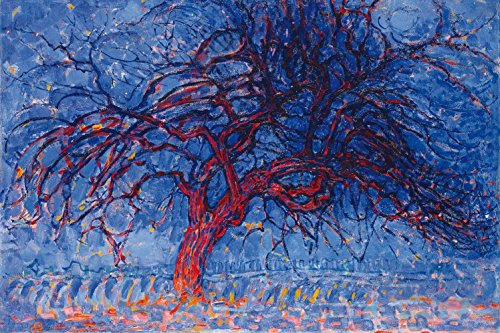 1art1 Piet Mondrian Poster Der Rote Baum, 1908-10 Bilder Leinwand-Bild Auf Keilrahmen | XXL-Wandbild Poster Kunstdruck Als Leinwandbild 120x80 cm