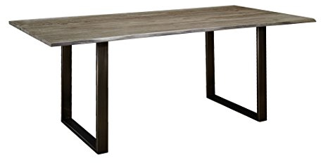 Freeform Baumtisch Esstisch 200x100 Sheesham Holz massiv Massivholz Küchentisch mit Kufengestell braun