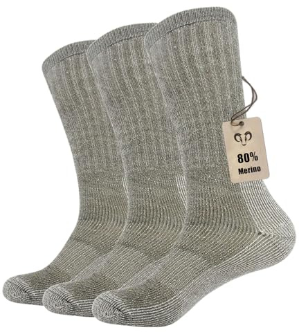 Vihir 3 Paar Wolle Socken Herren - Lange Röhre Wolle Sport Socken für Skifahren, Trekking, Wandern 37-42, 41-46