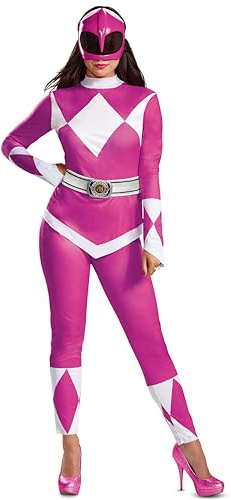 DISGUISE Women's Pink Ranger Adult Costume Adult Sized Costumes
