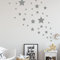STERNEN SET X Kinderzimmer Wandsticker 36 Stück Sterne Sternenhimmel zum Kleben Wandtattoo Wandaufkleber Sticker Wanddeko (Grau)