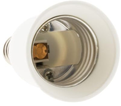 Zenitech - Adaptateur Douille Mâle E14 vers Femelle E27 - Convertisseur Pratique pour Ampoules - Compatible avec Lampes Intérieures - Matière Résistante - Blanc - 5 cm