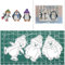 SpirWoRchlan 3 Stück/Set niedliche Cartoon-Pinguin-Stanzschablone DIY Scrapbooking Album Dekoration – Silber