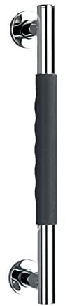 WENKO Edelstahl Wandhaltegriff Secura 40,5 cm - Bad-Sicherheitsgriff für Badewanne oder WC, Silikon, 40.5 x 5 x 9 cm, Anthrazit, Schwarz/Silber