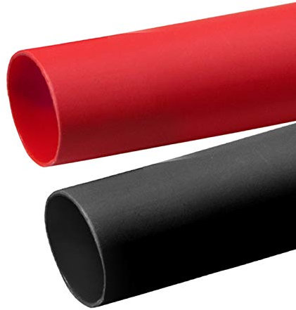 MILAPEAK 2 Tubos Termorretráctiles De 1 Pulgada (Diámetro), Tubo Retráctil De Alambre De Calor Grande con Revestimiento Adhesivo 3:1 por (4 Pies,) 4Ft (1, 2 Piezas) Negro Y Rojo