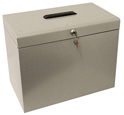 A4 Home File Box & 5 Suspension Files - Grey