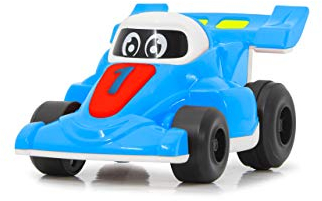 JAMARA 460545 My Little Racer – Hupe, Motorgeräusch, Musik, Bblinkende Lichter, Rückzugmotor, blau