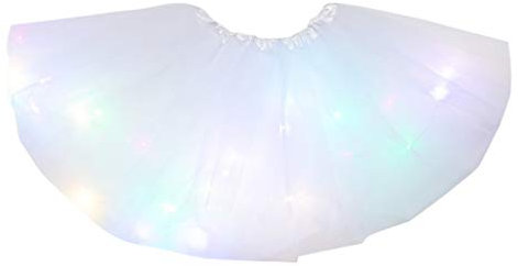 Lazzboy Tutu-Rock Womens Paillette Elastischer kurzer Rock(X-Weiß,M)