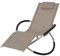 vidaXL Sonnenliege Geometrisch Schaukelliege Gartenliege Liegestuhl Relaxliege Schaukelstuhl Garten Liege Sessel Gartenmöbel Stahl Taupe