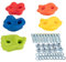 Spielturmking® Klettersteine Klettergriffe inkl. Befestigungsmaterial Outdoor & Indoor Bouldersteine bunt für Spielturm und Kletterwand (20 Stück)