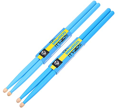 MILISTEN 2 Pairs Blau Ahorn Percussion Drum Sticks Maple Holz Drumsticks Nicht Slip Trommel Sticks Holz Spitze Maplewood Drumstick für Kinder Studenten Und Erwachsene