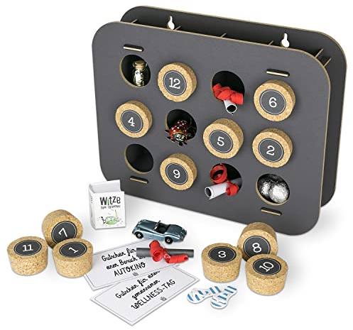 SURPRISA Geschenk-Kalender - Kreative Geschenkverpackung für Jahrestag und Hochzeit - 12 individuelle Geschenke - Grau