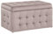 Pouf Cassapanca Imbottito in Velluto Rosa Stile Chesterfield