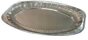 4 bandejas ovaladas de aluminio en relieve de 43 cm, 43 cm