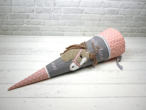 Schultüte Pferd Stoff rosa Zuckertüte Mädchen