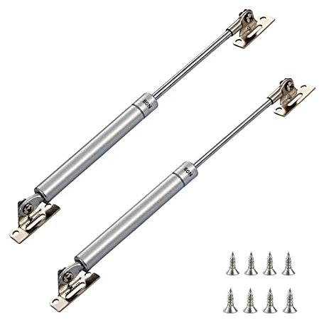 Amortiguadores de gas de 80 N/17.6 lbs/8 kg,soporte de elevación de 10 pulgadas de longitud,soporte de tapa,bisagras de cierre suave para puertas de armario de cocina (paquete de 2)