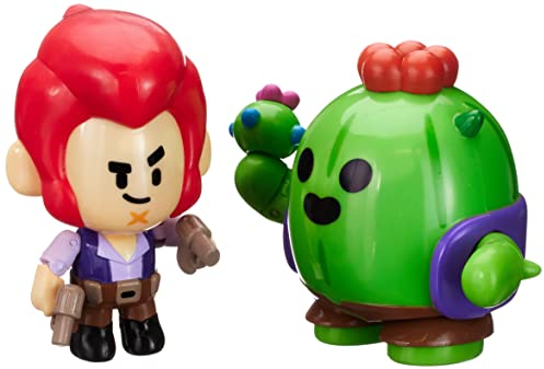 Bizak Brawl Stars Action Figure Pack da 2 in scatola - Colt Spike. Figure del gioco multiplayer di combattimento, articolate 11 cm (64116016)