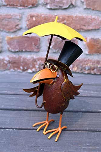 Gwenys Haus Gartenfigur Rabe mit Schirm