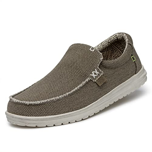 HEYDUDE Mikka Braided - Zapatos Estilo Mocasín para Hombre, Fossil, 42
