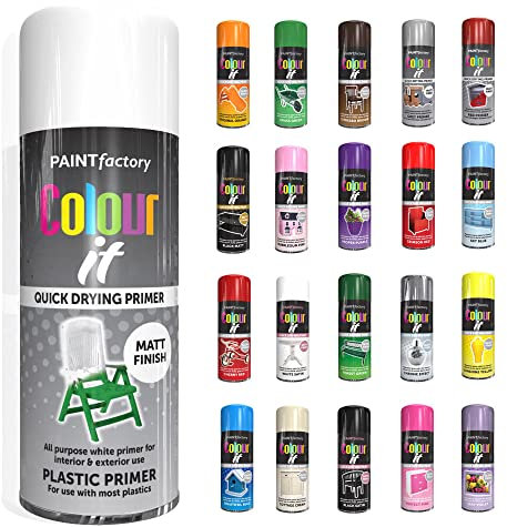 SCHNAZZ 1 x All Purpose Plastic Primer Aerosol Spray Paint 400ml Fast Dry, Quick Drying Spray and Excellent Coverage for Wood, Metal, Plastic, Glass and More