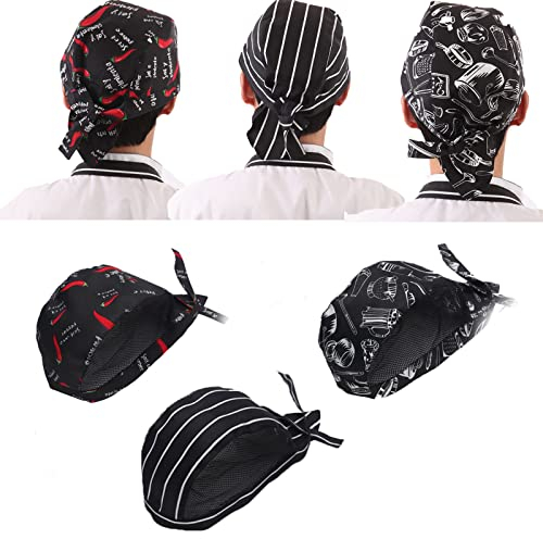 Audio frequency% Bandana Kopftuch Bandana Baumwolle KüChenmüTze Lustige Kopfbedeckung Elastische KochmüTze Mit Krawatten,Atmungsaktiv Koch Berufsbekleidung BistromüTze FüR MäNner Frauen KüChe Kochen