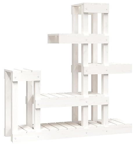 vidaXL Pflanzenständer Weiß 92x25x97 cm Massivholz Kiefer